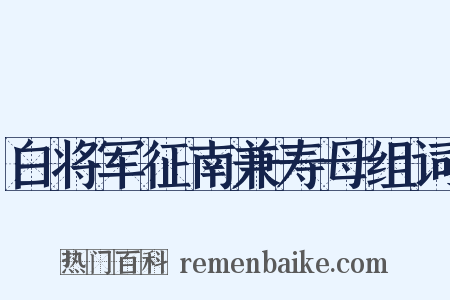 白将军征南兼寿母组词是什么意思的图片